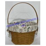 Longaberger Basket W/ Floral Lining 8" Tall x 13"