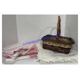 3 Tablecloths & Basket