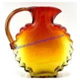 Blenko Handcrafted Glass Handled Pitcher (10")