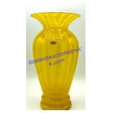 Blenko Handcrafted Large Yellow Glass Vase (13")