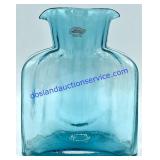 Blenko Handcrafted Aqua Blue Vase (8")