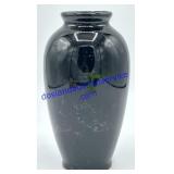 Small Black Marble-Like Vase (7")
