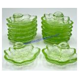 Lot of (12) Pebble Leaf Uranium Glass Salts