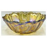 Indiana Amber Carnival Glass Bowl (9")
