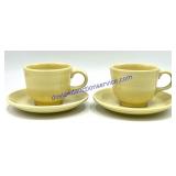 Pair of Yellow Fiesta Coffee Cups & Saucers