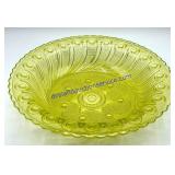 Antique Vaseline Glass Serving Bowl (10")