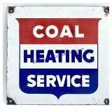 Porcelain Coal Heating Service Sign (9 x 9)