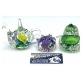 Glass Teapot, Pear & Purple Piece