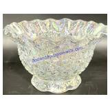 Vintage Iridescent Clear Carnival Glass Dish (4 x