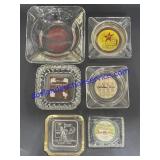 Lot of (6) Glass Ashtrays