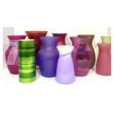Lot of (10) Colored Glass Vases