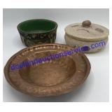 Decorative Pottery & Hand Wrought Copper Tray