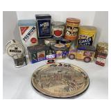 Misc Tins & Anheuser Busch Tin Tray