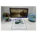 Small Gazing Balls, Picture & Butterfly Sign