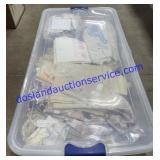 Homz Rolling Tote W/ Vintage Doilies & Hanky