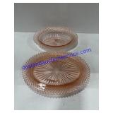 Pink Depression Glass Platter & Bowl