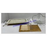 Ceramic Tile Pot Holders , Knife Set & Handled