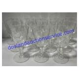 Set of Stacked Stem Wine Glasses