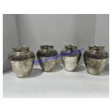 4 Heavy Metal Urn Vases