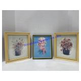 Floral Pictures & Girl Brushing Her Hair Picture