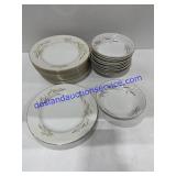 11 8" Golden Harvest Plates & 12 Dessert Dishes