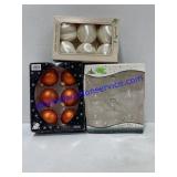 Orange, Clear & White Christmas Bulbs