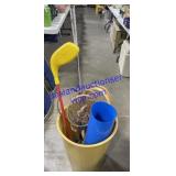 Bin of Sports Gear - Badminton, Baseballs ,