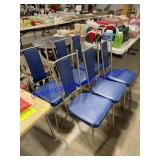Set of 6 Blue Kitchen Chairs