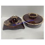 Hull Pretty Drip Bean Pot Warmer Stand & Lidded