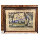 Vintage Two Jolly Kittens Print (17 x 13)