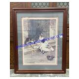 Darrel Hernandez Lady & Cats Print (31 x 25)