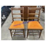 Pair of Vintage Orange Upholstered Chairs (34")
