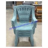 Lot of (4) Plastic Patio Chairs