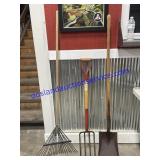 Potato Fork, Rake & Shovel