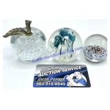 Lot of (3) Glass Paperweights