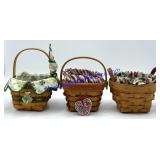 Lot of (3) Small Longaberger Baskets