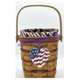 Longaberger 1995 Patriotic Divided Basket (7 x 5
