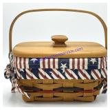 Longaberger 1997 Patriotic Divided Basket & Lid
