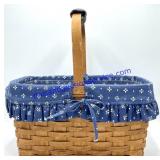 Longaberger 1994 Blue Lined Basket (15 x 10 x 8)