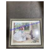 Girl I& Cat Picture 27"x23"