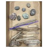 Flat of Petrified Wood & Misc. Rocks