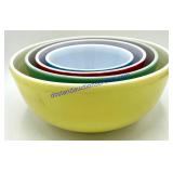 Set of (4) Vintage Pyrex Primary Colors Bowls