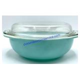 Vintage Pyrex Round Turquoise 2 Qt. Dish & Lid