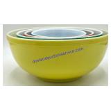 Set of (4) Vintage Pyrex Primary Colors Bowls