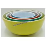 Set of (4) Vintage Pyrex Primary Colors Bowls