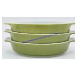 Lot of (3) Vintage Pyrex 10oz Avocado Green Mini
