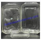 Pair of Glass 13x9 Casserole Dishes & Glass Loaf