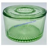 Green Depression Glass Refrigerator Dish (5 x 3)