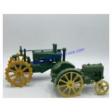 Pair of Green Metal Tractors