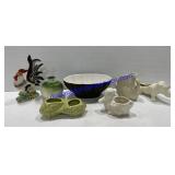 Home Decor Rooster , Haeger Pottery Bowl ,Sea